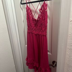 Free people Adella dress hot pink size medium